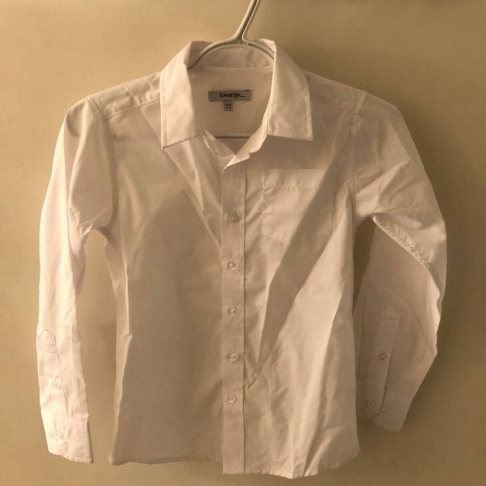Boys White Dress Shirt (George) - Size 7/8